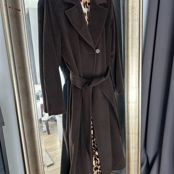 Dana Buchman Brown Long Coat - Picture 8 of 13